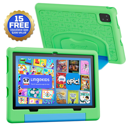 Contixo A10 10.1" Kids Tablet with Green Silicone Case