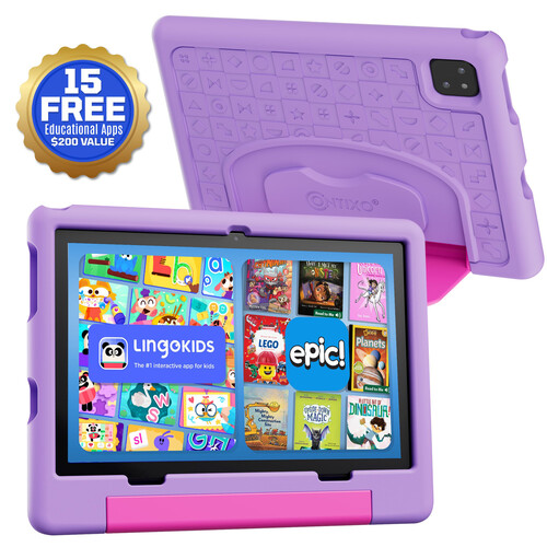 Contixo A10 10.1" Kids Tablet with Purple Silicone Case