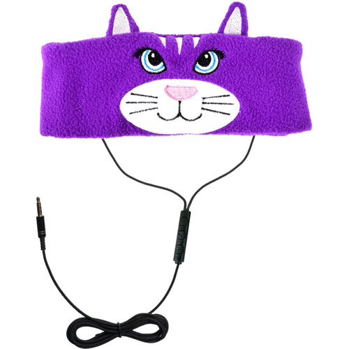 Contixo Adjustable Fleece Animal Headband Headphones for Kids (Cat)