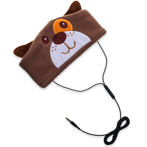 Contixo Adjustable Fleece Animal Headband Headphones for Kids (Dog)