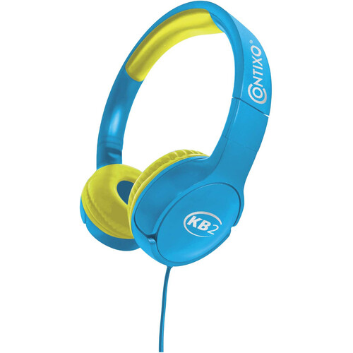 Contixo KB2 Wired Over-Ear Headphones for Kids (Blue/Yellow)