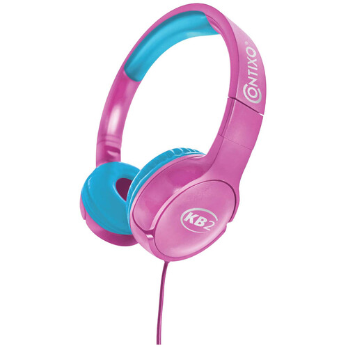 Contixo KB2 Wired Over-Ear Headphones for Kids (Pink/Aqua)