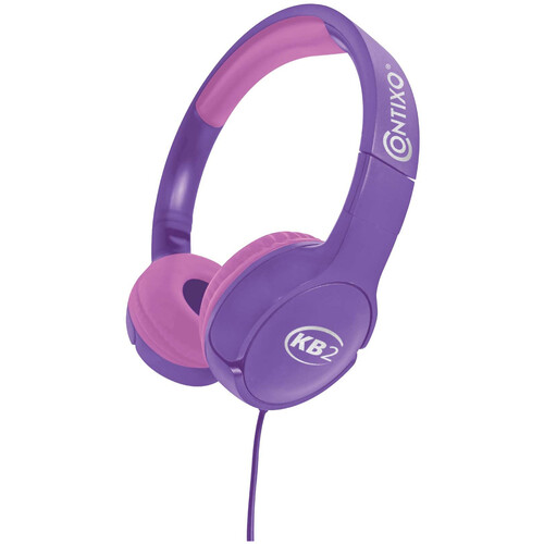 Contixo KB2 Wired Over-Ear Headphones for Kids (Purple/Pink)