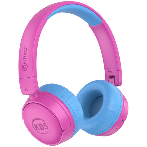 Contixo KB5 Bluetooth Headphones for Kids (Pink/Aqua)