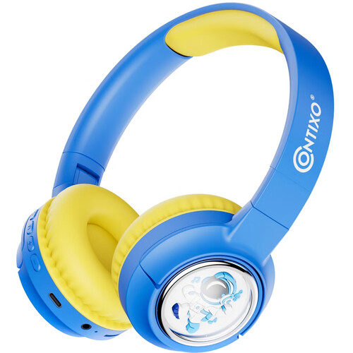 Contixo KB6 Bluetooth On-Ear Headphones for Kids (Blue/Yellow)