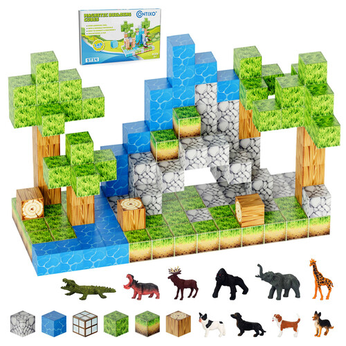 Contixo 145-Piece Magnetic  Blocks with Animals