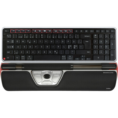 Contour Design Ultimate Workstation RollerMouse Red Wireless Mouse and Keyboard