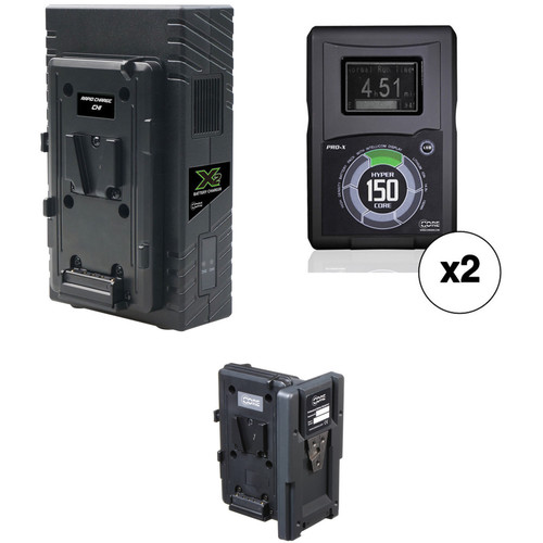Core SWX 2 x Hypercore 150Wh Battery Kit with Hot Swap Plate & Dual Charger (V-Mount)