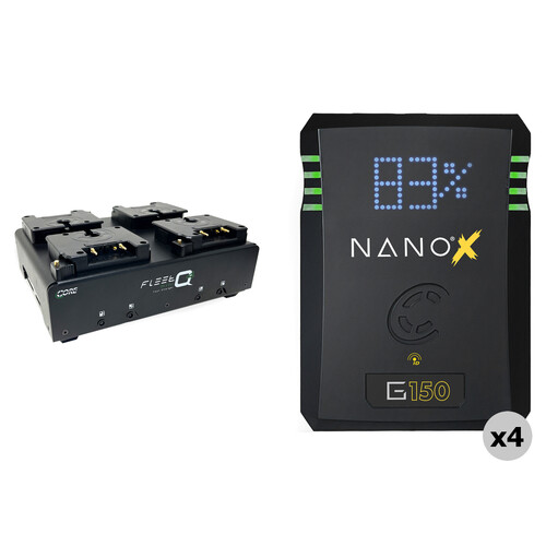 Core SWX 4 x NANO X 150Wh Batteries + Fleet Q4 Quad Charger Kit (Gold Mount)