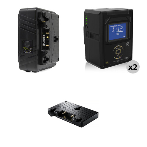 Core SWX Helix Max Kit with 2 Batteries and Dual Travel Charger for URSA Cine (98Wh, Gold Mount)