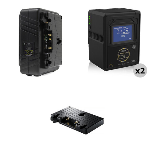 Core SWX Helix Max Kit with 2 Batteries and Dual Travel Charger for URSA Cine (147Wh, Gold Mount)