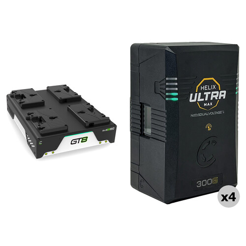 Core SWX Helix Max Smart 4-Battery Kit with Quad Charger (297Wh, Gold Mount)