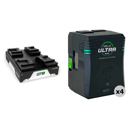 Core SWX Helix Max Smart 4-Battery Kit with GT8 Quad Charger (158Wh, B-Mount)