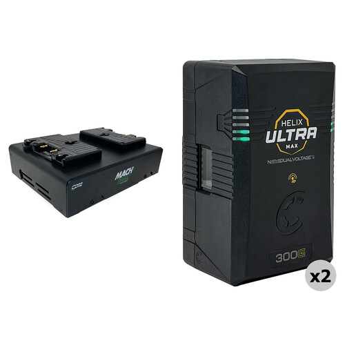 Core SWX Helix Max Smart 2-Battery Kit with Dual Charger (297Wh, Gold Mount)