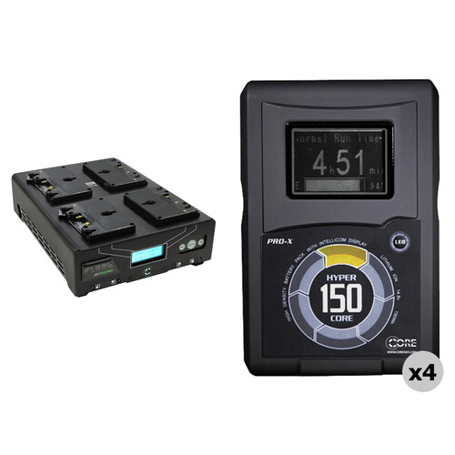 Core SWX HyperCore 150 4-Battery Kit with Fleet Micro Charger (Gold Mount)