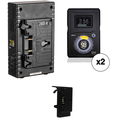 Core SWX HyperCore 98 Two-Battery Kit for Sony FS7 with X2A Vertical Charger (Gold Mount)