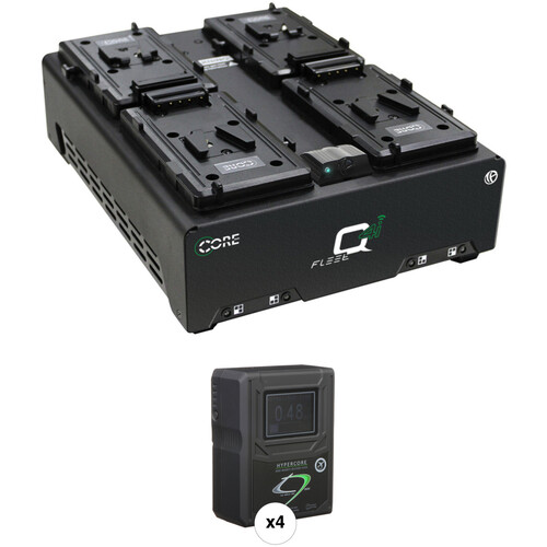 Core SWX HyperCore HC9 Mini 4-Battery Kit with 4-Position Charger (V-Mount)