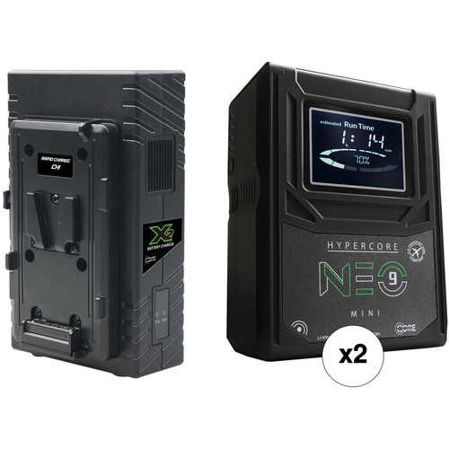 Core SWX HyperCore NEO 9 Mini 98Wh 2-Battery Kit with X2S Vertical Charger (V-Mount)