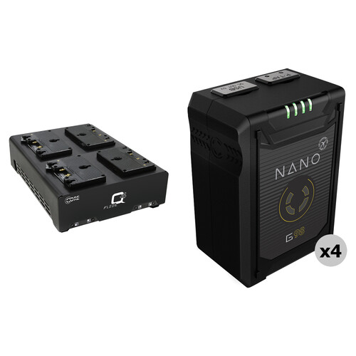 Core SWX NANO Micro 98Wh 4-Battery Kit with Fleet Q Quad Charger (Gold Mount)
