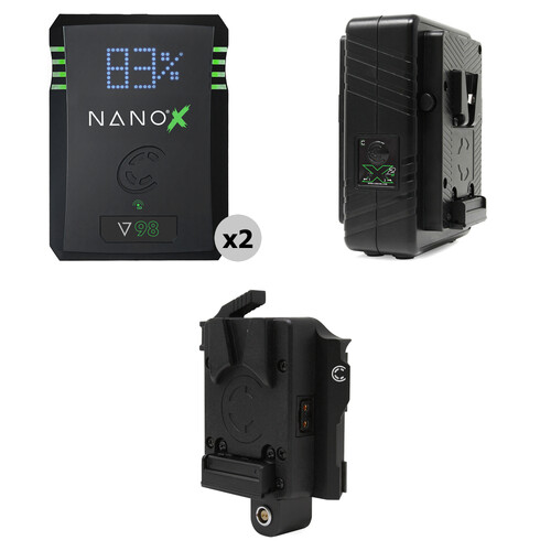 Core SWX NANO X V98 2-Battery Kit with Dual Charger & KOMODO Plate (V-Mount)