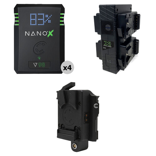 Core SWX NANO X V98 4-Battery Kit with Quad Charger & KOMODO Plate (V-Mount)