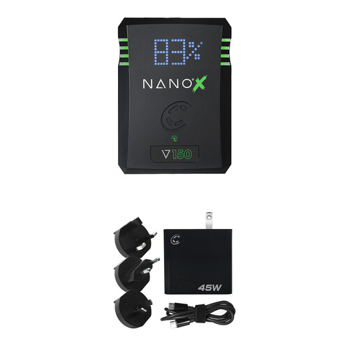 Core SWX NANOX 150Wh Battery with 45W Fast Charger Kit (V-Mount)