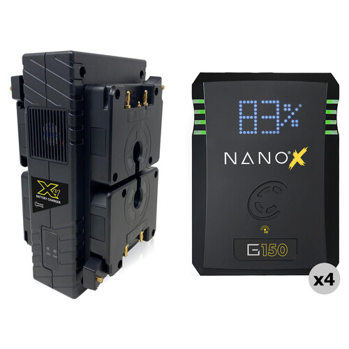 Core SWX NANOX G150 4 x Batteries + Quad Charger Kit (Gold Mount)