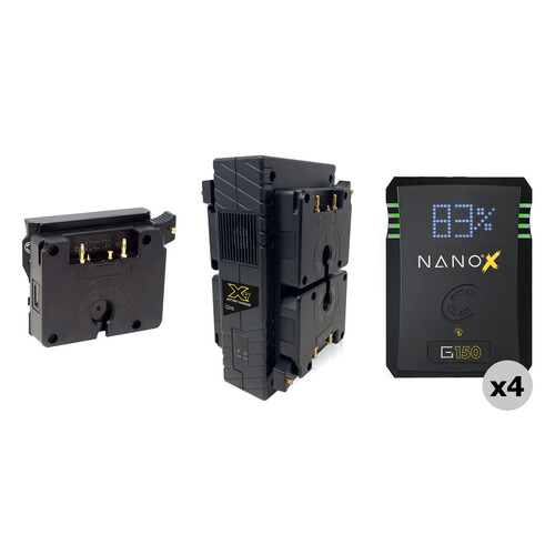 Core SWX NANOX G150 4 x Batteries + Quad Charger + KOMODO Plate Kit (Gold Mount)