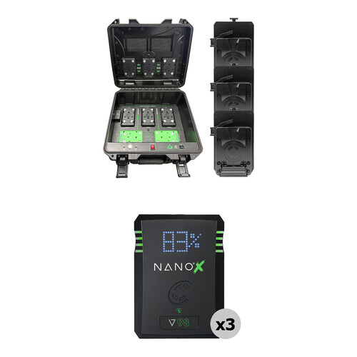 Core SWX PowerVault Base System Kit with 3 x NANO X V98 Micro Batteries (V-Mount, 98Wh)