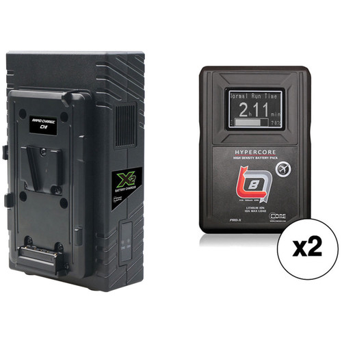 Core SWX HyperCore SLIM 8 2-Battery Kit with X2S Vertical Charger (RED V-Mount)