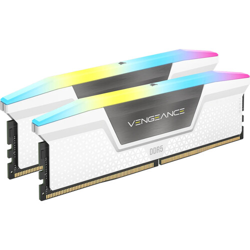 CORSAIR 32GB VENGEANCE RGB DDR5 6000 MT/s UDIMM Memory Kit (2 x 16GB, White)
