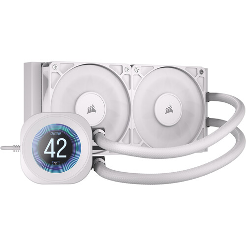 CORSAIR NAUTILUS RS LCD 240mm AIO Liquid CPU Cooler (White)