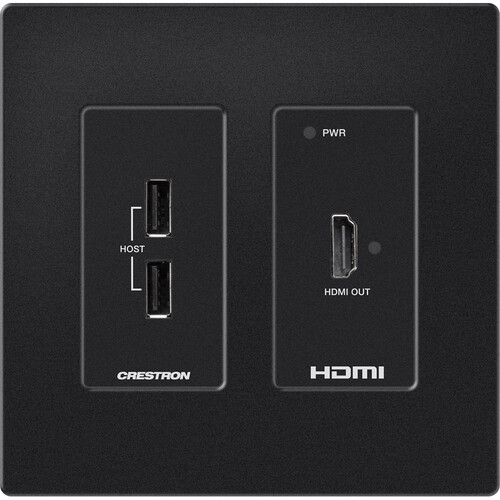 Crestron DM Essentials 4K60 Wall Plate Receiver for HDMI and USB Signal Extension over CatX Cable (Black)