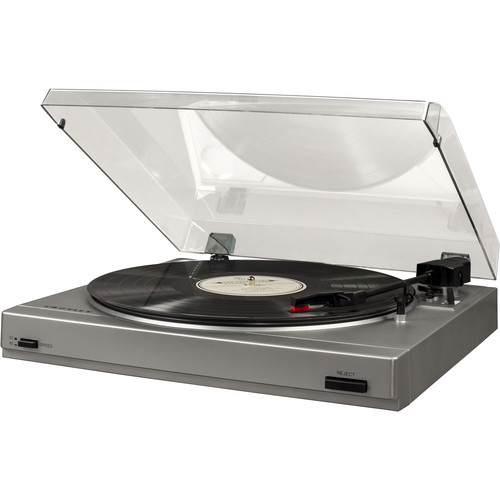 Crosley Radio T200A 2-Speed Turntable (Silver with Charcoal Lid)