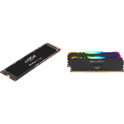 Crucial 1TB P5 Plus PCIe 4.0 M.2 SSD & 32GB Ballistix RGB DDR4