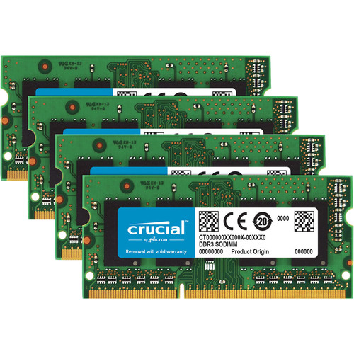 Crucial 32GB (4 x 8GB) 204-Pin SODIMM DDR3 PC3-12800 Memory for Mac Kit