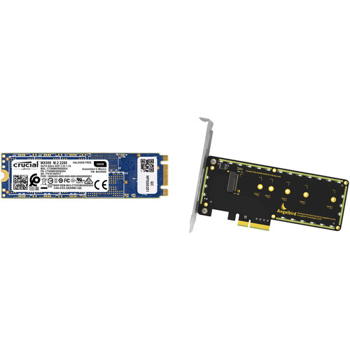 Crucial 500GB MX500 M.2 Internal SSD with Angelbird Wings PX1 PCIe x4 M.2 Adapter