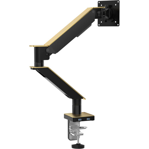 CTA Digital Gas Spring Monitor Arm with Dual USB Ports (Gold)