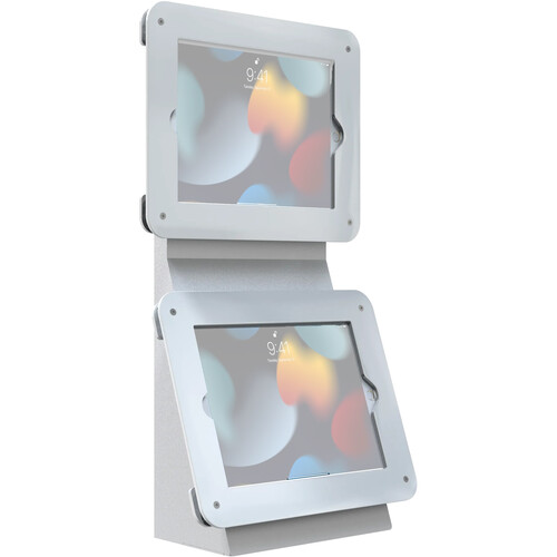 CTA Digital Dual Security Enclosure Desk Mount with Storage Compartment (Acrylic White)