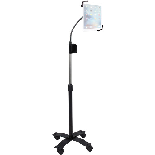 CTA Digital Compact Gooseneck Floor Stand for 7-13" Tablets (Black)