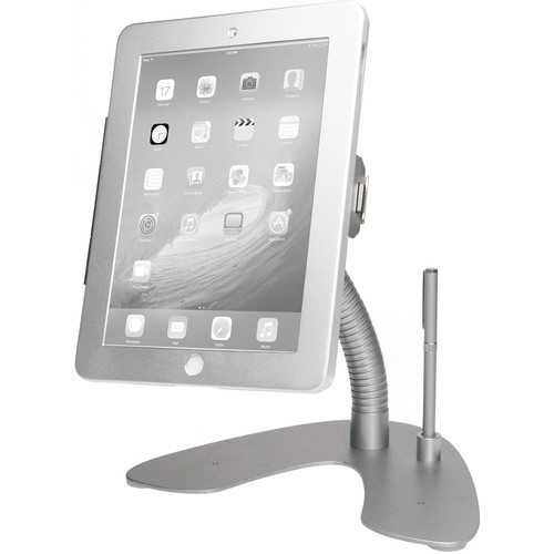 CTA Digital Dual Security Gooseneck Kiosk Stand with Locking Case and Anti-Theft Cable (for iPad Pro, iPad, and iPad Air)