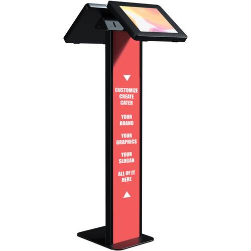 CTA Digital Dual-Enclosure Locking Floor Stand Kiosk with Graphic Slot for 9 to 11" Tablets (Black)