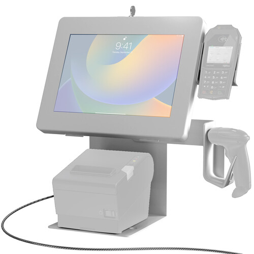 CTA Digital POS Tablet Station with Printer Stand, Scanner Mount, and Card Reader Holder