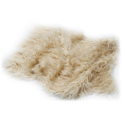 Custom Photo Props Mongolian Faux Fur Newborn Photo Prop (Custard, 62 x 72")