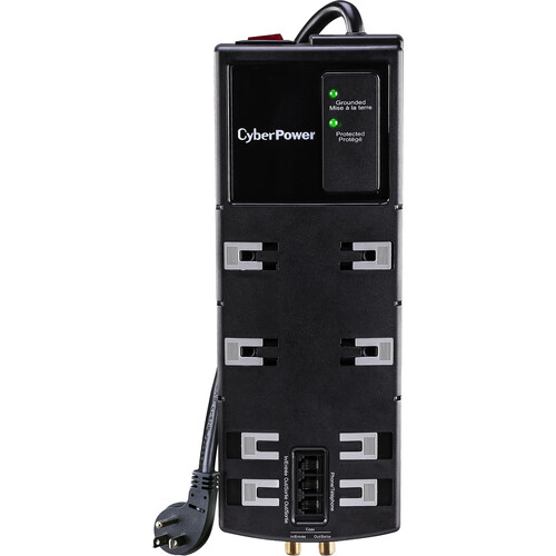 CyberPower 8-Outlet Home Office Surge Protector (12', Black)