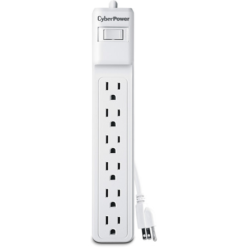 CyberPower MP1073SS 6-Outlet Essential Surge Protector (White, 2-Pack)