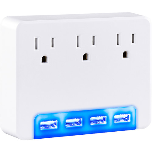 CyberPower P3WUH 3-Outlet Adapter with Backlit USB (Tamper-Resistant)