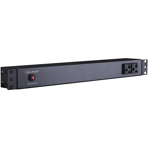 CyberPower PDU (20A)16A/100-125/50/60Hz/Nema 5-20P Plug,10-Out(2-Front/8-Rear)/5-20R, Rackmount 1U,15' Cord