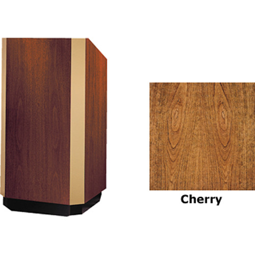 Da-Lite Yorkshire 32" Floor Lectern with Gooseneck Microphone (Cherry Veneer, Bronze Trim)