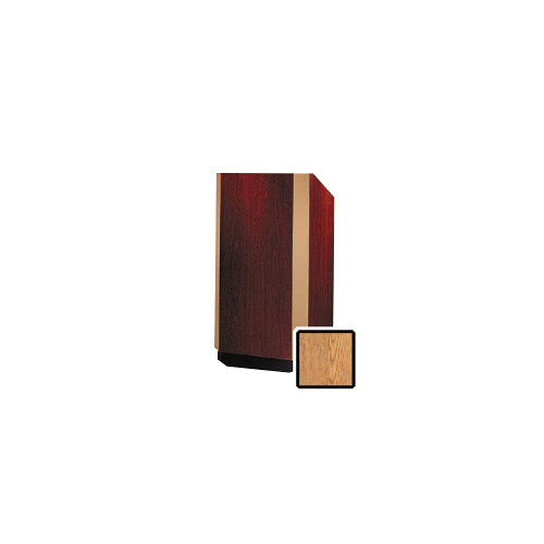 Da-Lite Yorkshire 32" Floor Lectern with Gooseneck Microphone (Light Oak Veneer, Brass Trim)